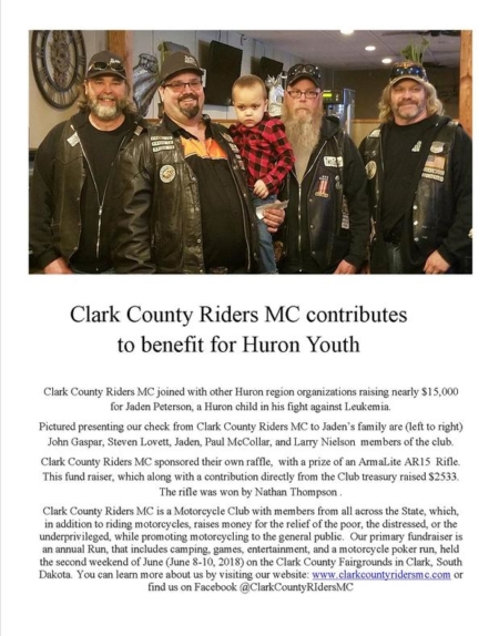 Clark County Riders MC Contributes to Benefit for Huron Youth – Clark ...